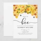 Biene Moderne Aquarell-Mama für Babydusche Einladung (Vorne/Hinten)