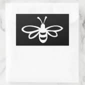 Biene (Monochrom) Rechteckiger Aufkleber (Tasche)