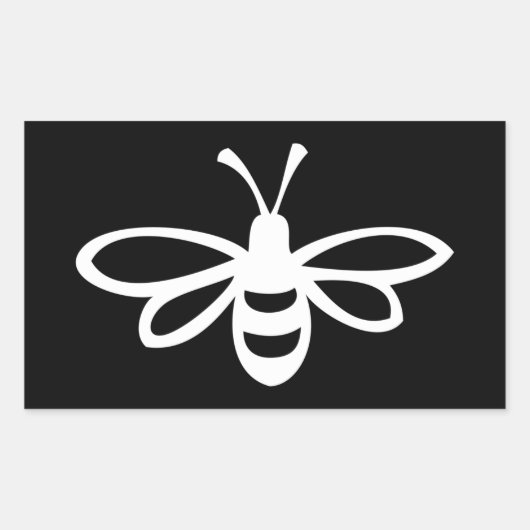 Biene (Monochrom) Rechteckiger Aufkleber (Vorderseite)