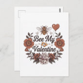 Biene my Valentine Postkarte (Vorne/Hinten)
