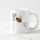 Biene N Blume Handgezeichnete Doodle Jumbo-Tasse (Rechts)