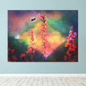 Biene N Wildblumen Diamond Earth Tones Leinwanddruck (Insitu (Holzboden))
