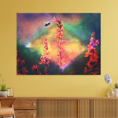 Biene N Wildblumen Diamond Earth Tones Leinwanddruck (Insitu (Wohnzimmer))