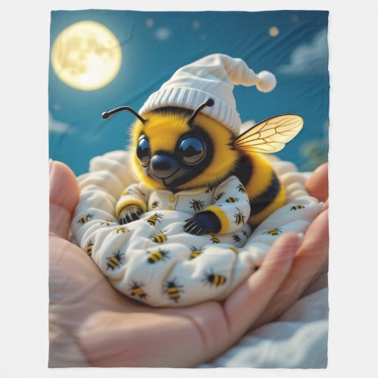 Biene-Nacht-Flies-Decke Fleecedecke (Vorderseite)