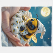 Biene-Nacht-Flies-Decke Fleecedecke (Vorderseite (Horizontal))