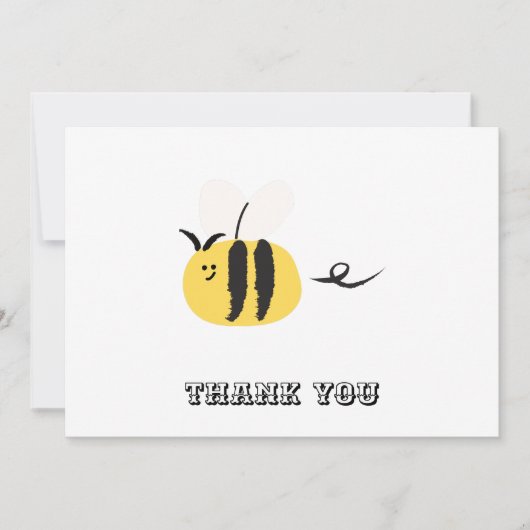 Biene, niedlich doodle dankeskarte (Vorderseite)