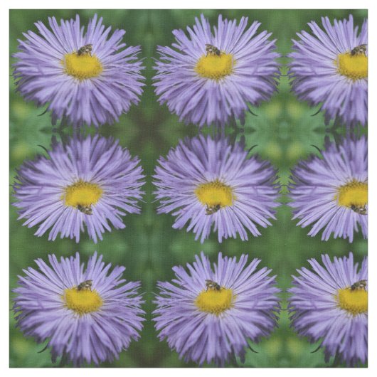 Biene on Aster Blume Nature Pattern Stoff (Muster)