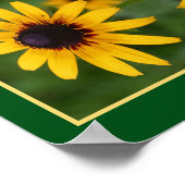 Biene on Black Mit Augen Susan Blume Abstrakt Poster (Ecke)