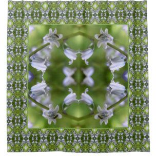 Biene on Bluebell Blume Abstrakt Duschvorhang