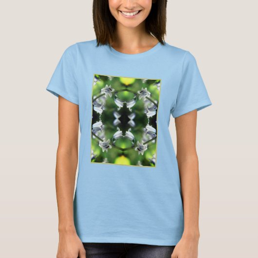 Biene on Bluebell Blume Abstrakt T-Shirt (Vorderseite)