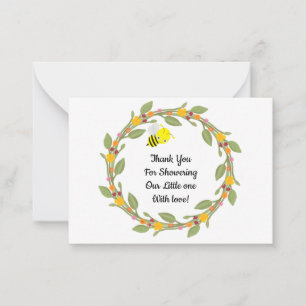 Biene on Doodle Floral Vielen Dank Karten