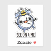 Biene On Time Funny Insect Clock Pun Aufkleber (Blatt)