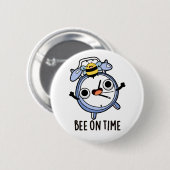 Biene On Time Funny Insect Clock Pun Button (Vorne & Hinten)