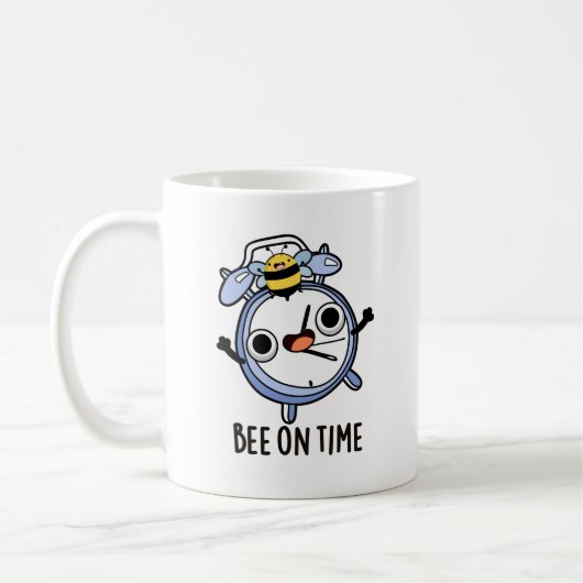 Biene On Time Funny Insect Clock Pun Kaffeetasse (Links)