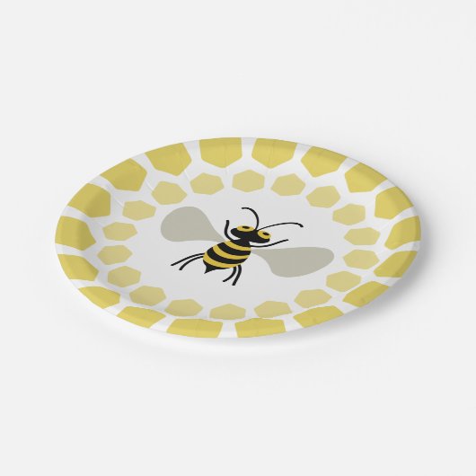 Biene Pappteller (Schrägansicht)