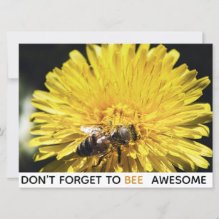 Biene phantastisch inspirierende Biene auf gelbem  Karte