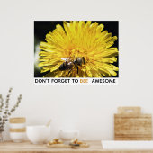 Biene phantastisch inspirierende Biene auf gelbem Poster (Küche)