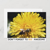 Biene phantastisch inspirierende Biene auf gelbem Postkarte (Vorne/Hinten)