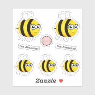 Biene Phantastisch, Niedliche Cartoon Biene Aufkleber