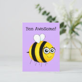 Biene Phantastisch, Niedlicher Cartoon Bee Postcar Postkarte (Stehend Vorderseite)