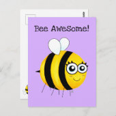 Biene Phantastisch, Niedlicher Cartoon Bee Postcar Postkarte (Vorne/Hinten)