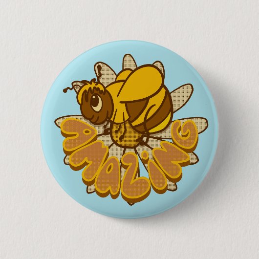 Biene Phantastisch - Niedlicher Cartoon Hummel Bie Button (Vorderseite)