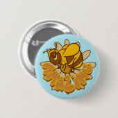Biene Phantastisch - Niedlicher Cartoon Hummel Bie Button (Vorne & Hinten)
