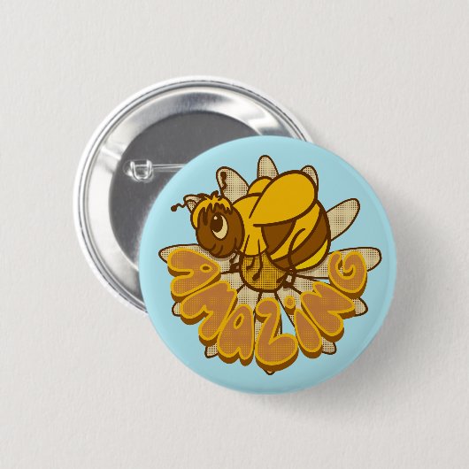 Biene Phantastisch - Niedlicher Cartoon Hummel Bie Button (Vorne & Hinten)