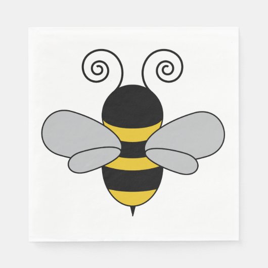 Biene Pop Art Niedlich Honeybee Serviette (Vorderseite)
