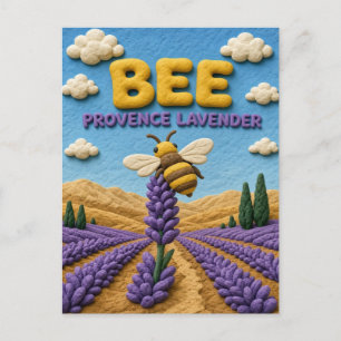 Biene Provence Lavendel Modern KlayKoo Postkarte