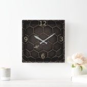 Biene Quadratische Wanduhr (Zuhause)