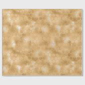 Biene Queen Honey Comb Metallic Glass Gold Geschenkpapier (Flach)