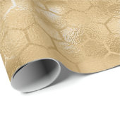 Biene Queen Honey Comb Metallic Glass Gold Geschenkpapier (Rolleneckpunkt)