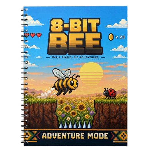 Biene, Retro-8-Bit-Pixelkunst Notizblock (Vorderseite)