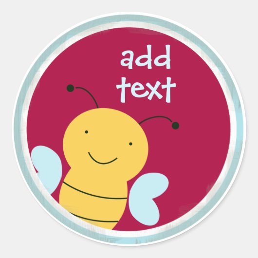 Biene Runder Aufkleber (Vorderseite)