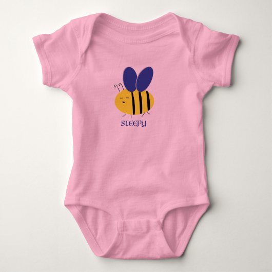 Biene Schläfrig Baby Strampler (Vorderseite)