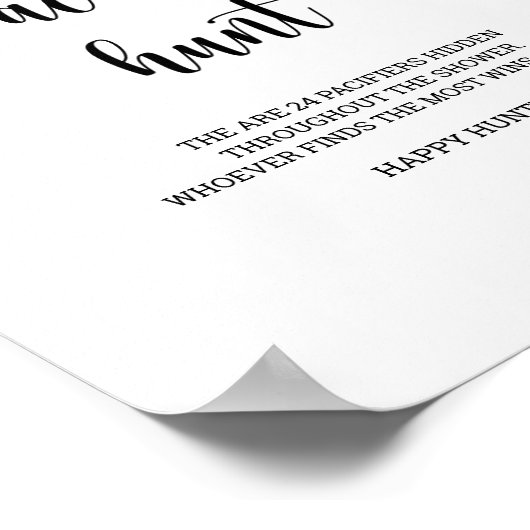 Biene - Schnuller Jagd Baby Dusche Spiel Poster (Ecke)