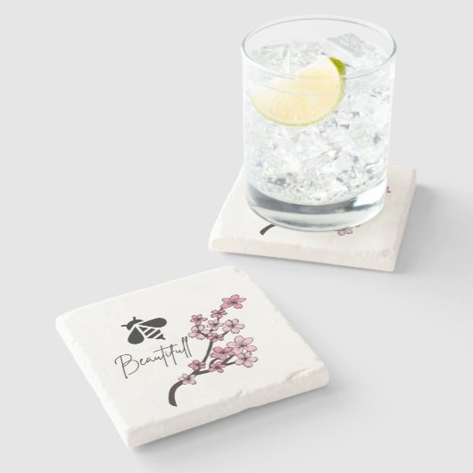 Biene schön steinuntersetzer (Seitenansicht)