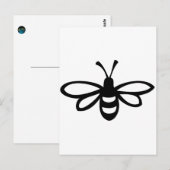 Biene [schwarz] postkarte (Vorne/Hinten)