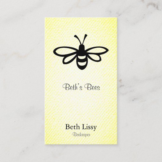 Biene [Schwarzes] Visitenkarte (Vorderseite)