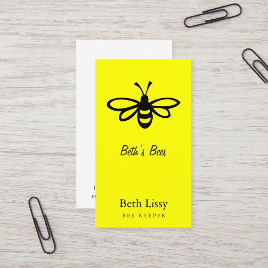 Biene [Schwarzes] Visitenkarte (Vorderseite/Rückseite Beispiel)