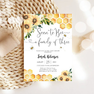Biene Sonnenblume Baby Shower Einladung
