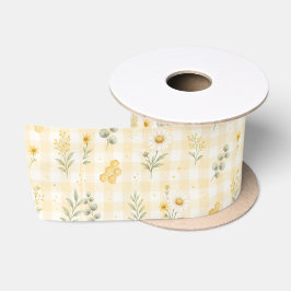 Biene Sonnenblume Waben Blumen Gingham Satinband