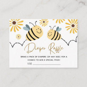 Biene Sonnenblume Windel Raffle Baby Shower Begleitkarte