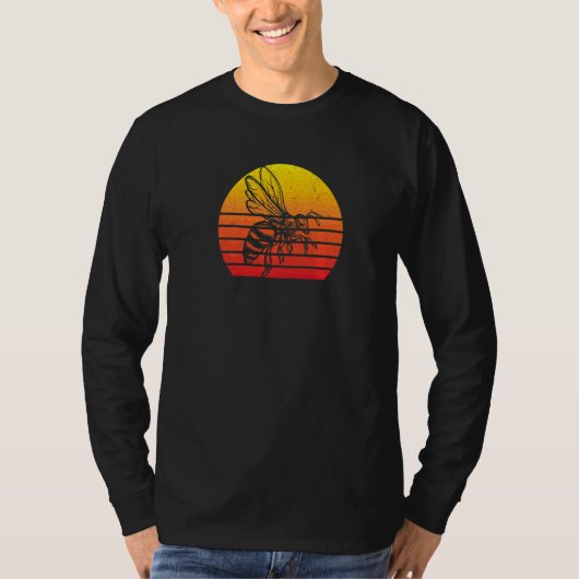 Biene Sunset Retro Vintag T-Shirt (Vorderseite)
