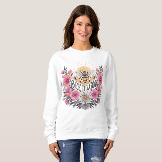 Biene the Good Floral Retro Sweatshirt (Vorne ganz)