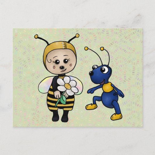 Biene und Ameise Postkarte (Vorderseite)