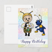 Biene und Ameise Postkarte (Vorne/Hinten)