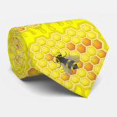 Biene und Bienenwabe Krawatte (Gerollt)