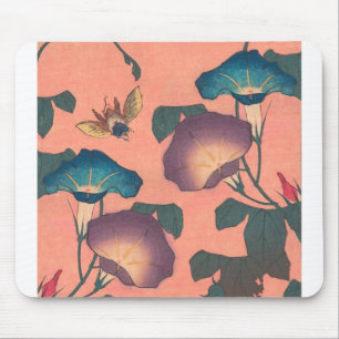 Biene und Blume japanische asiatische Kunst Mousepad